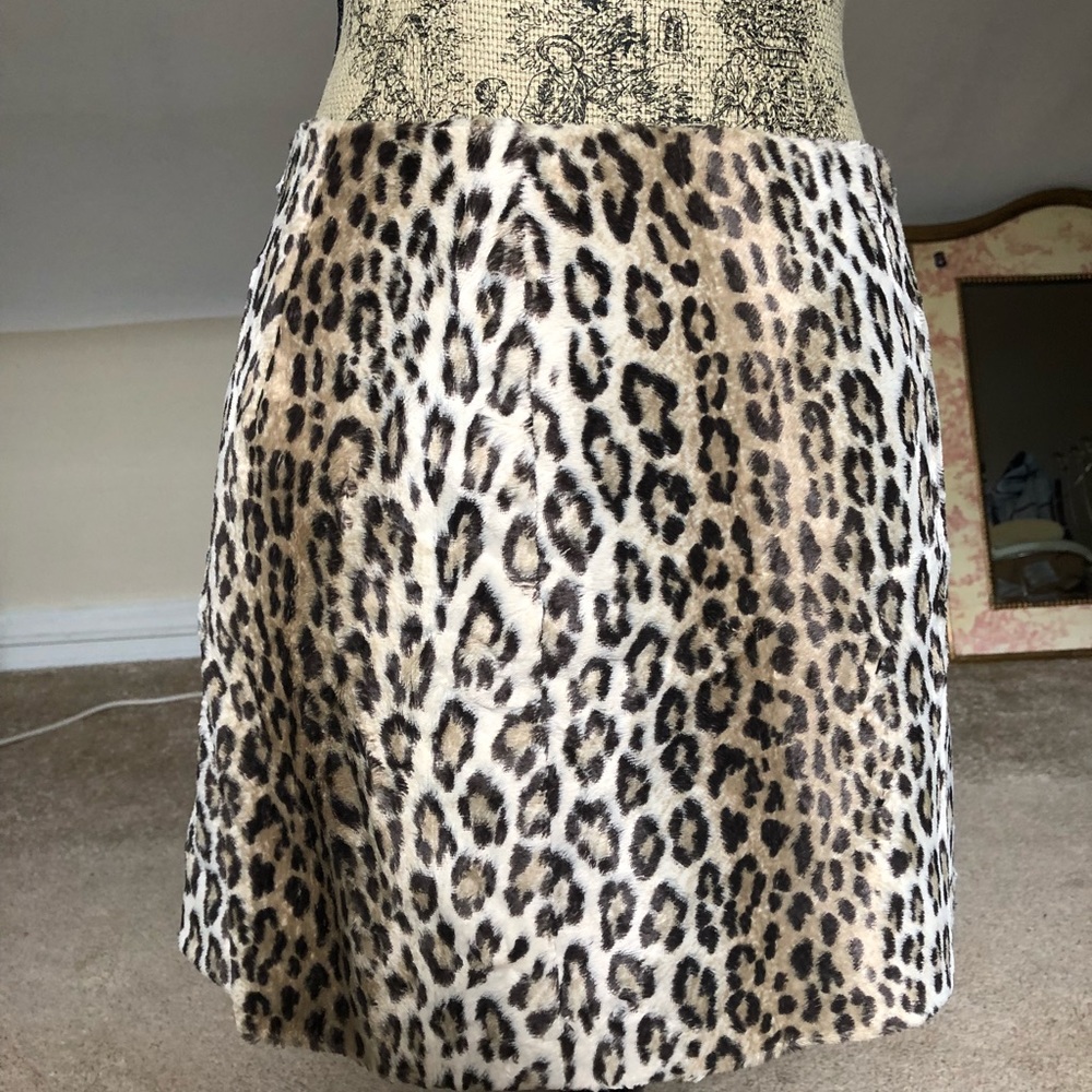 Fuzzy Vintage faux fur Leopard cheetah skirt